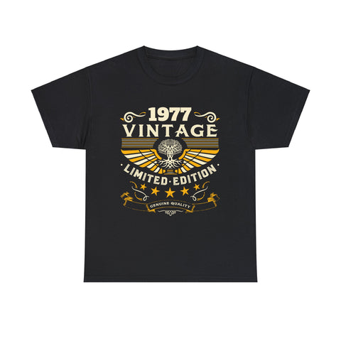 Vintage 1977 T Shirts for Men Retro Funny 1977 Birthday Men Shirts Big and Tall Plus Size