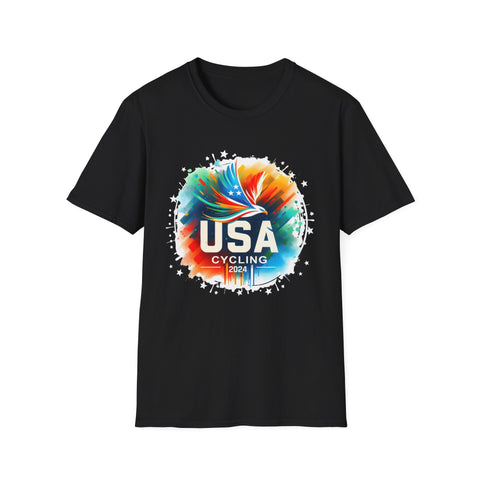USA 2024 United States Cycling Road Biking Sport 2024 USA Mens T Shirts