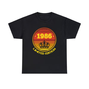 Vintage 1986 TShirt Men Limited Edition BDay 1986 Birthday Mens Tshirts for Men Big and Tall