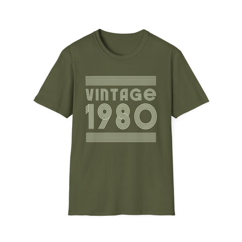 Vintage 1980 T Shirts for Men Retro Funny 1980 Birthday Mens T Shirt