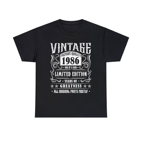 Vintage 1986 T Shirts for Men Retro Funny 1986 Birthday Big and Tall Tshirts Shirts for Men