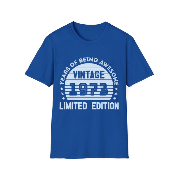 Vintage 1973 T Shirts for Men Retro Funny 1973 Birthday Mens Tshirts