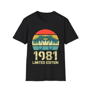 Vintage 1981 Birthday Shirts for Men Funny 1981 Birthday Mens Shirt