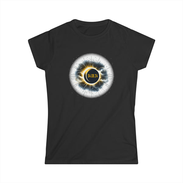 Astronomy Astronaut Watching Solar Eclipse April 08, 2024 Womens T Shirt