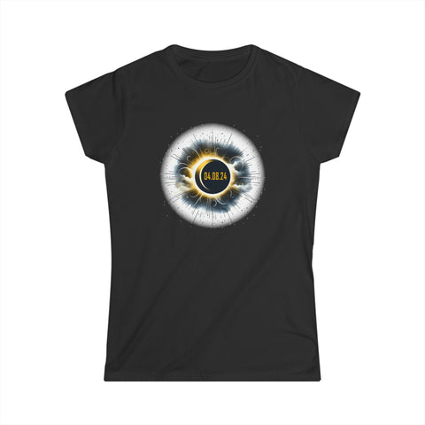 Astronomy Astronaut Watching Solar Eclipse April 08, 2024 Womens T Shirt