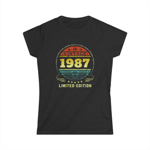 Vintage 1987 Limited Edition 1987 Birthday Shirts for Women Womens Shirts