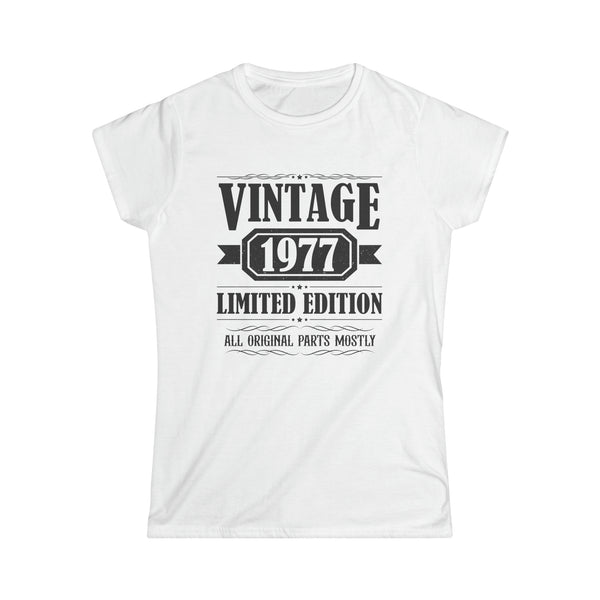 Vintage 1977 T Shirts for Women Retro Funny 1977 Birthday Women Shirts
