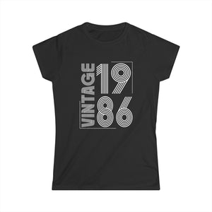 Vintage 1986 T Shirts for Women Retro Funny 1986 Birthday Womens Shirt