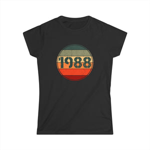 Vintage 1988 Birthday Shirts for Women Funny 1988 Birthday Womens Shirts