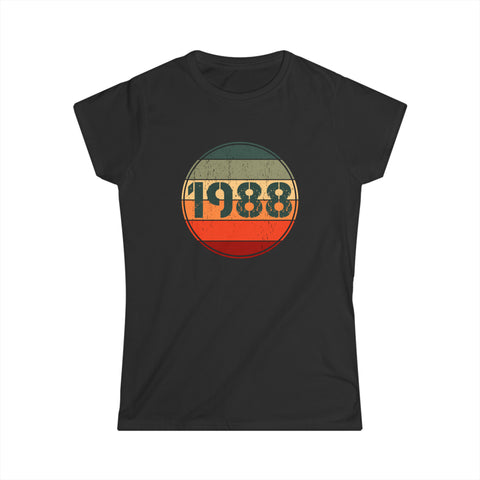 Vintage 1988 Birthday Shirts for Women Funny 1988 Birthday Womens Shirts