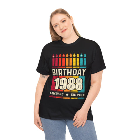 Vintage 1988 TShirt Women Limited Edition BDay 1988 Birthday Plus Size Tops for Women