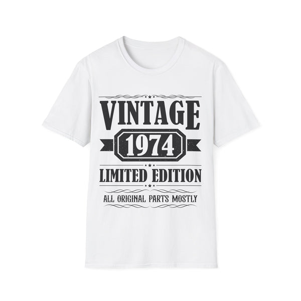 Vintage 1974 T Shirts for Men Retro Funny 1974 Birthday Mens T Shirt