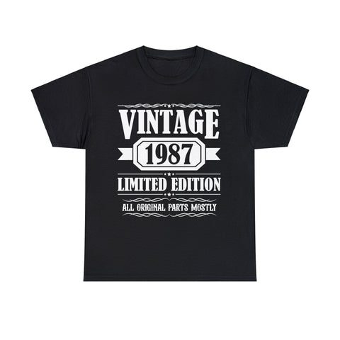 Vintage 1987 TShirt Men Limited Edition BDay 1987 Birthday Mens Shirt Plus Size Big and Tall