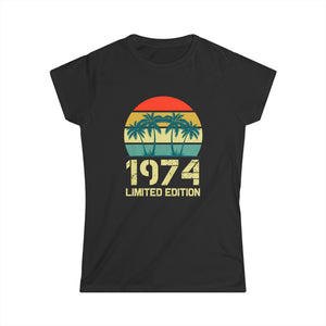 Vintage 1974 Birthday Shirts for Women Funny 1974 Birthday Women Shirts