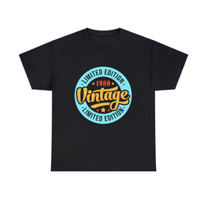 Vintage 1980 TShirt Men Limited Edition BDay 1980 Birthday Mens T Shirts Plus Size Big and Tall