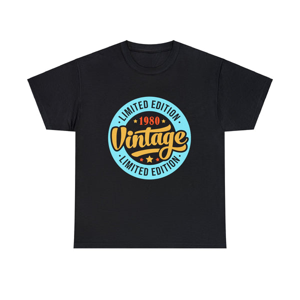 Vintage 1980 TShirt Men Limited Edition BDay 1980 Birthday Mens T Shirts Plus Size Big and Tall