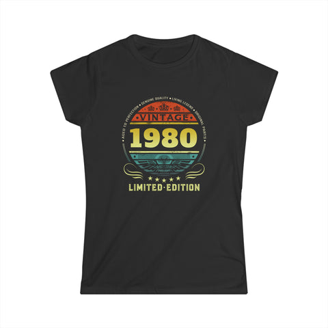 Vintage 1980 Limited Edition 1980 Birthday Shirts for Women Womens Shirts