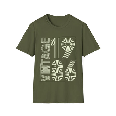 Vintage 1986 T Shirts for Men Retro Funny 1986 Birthday Mens T Shirts