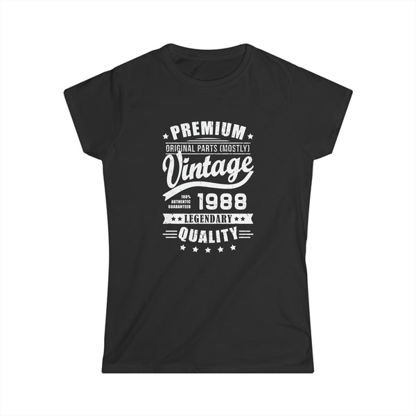 Vintage 1988 T Shirts for Women Retro Funny 1988 Birthday Womens Shirt