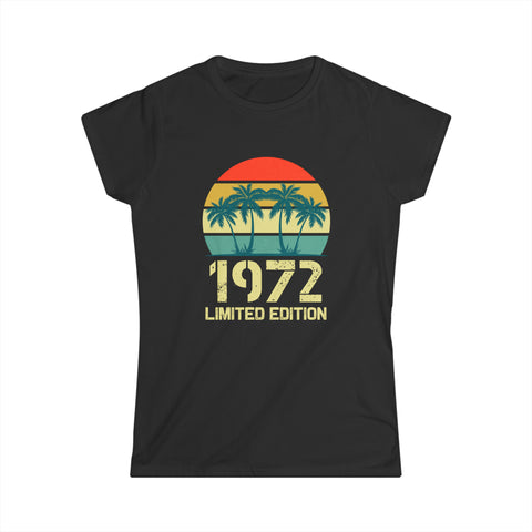 Vintage 1972 Birthday Shirts for Women Funny 1972 Birthday Womens Shirt