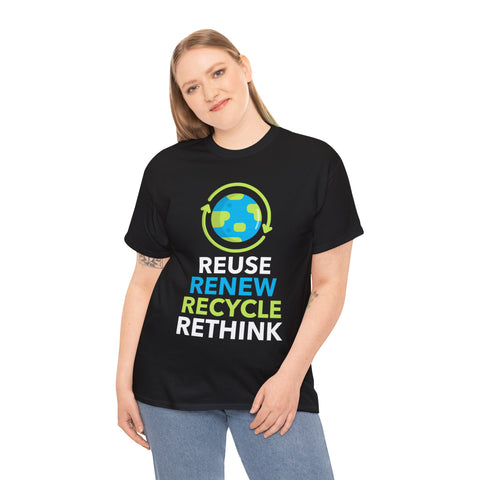 Happy Earth Day Environmental Symbol Reuse Renew Rethink Environmental Plus Size Shirts for Women