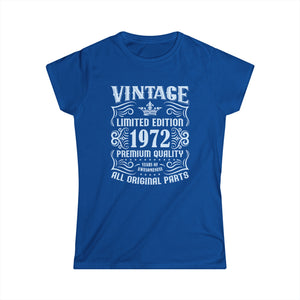 Vintage 1972 TShirt Women Limited Edition BDay 1972 Birthday Women Shirts