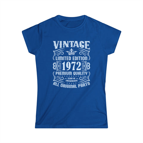 Vintage 1972 TShirt Women Limited Edition BDay 1972 Birthday Women Shirts