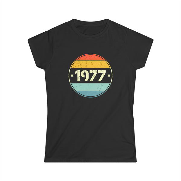 Vintage 1977 Birthday Shirts for Women Funny 1977 Birthday Womens T Shirt