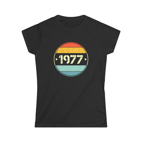 Vintage 1977 Birthday Shirts for Women Funny 1977 Birthday Womens T Shirt