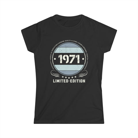 Vintage 1971 T Shirts for Women Retro Funny 1971 Birthday Shirts for Women