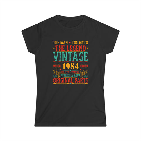 Vintage 1984 T Shirts for Women Retro Funny 1984 Birthday Women Shirts