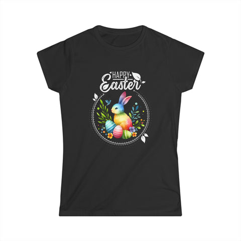 Easter Bunny Spring Rabbit Easter Egg Hunting Shirt Easter Womens Shirts