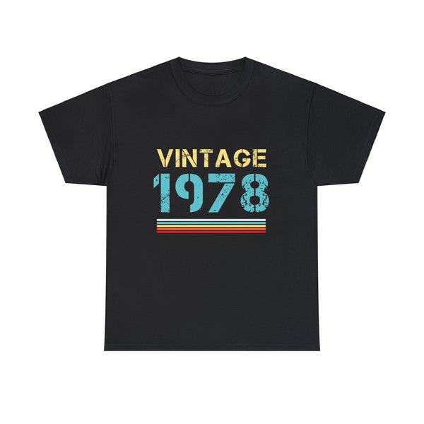 Vintage 1978 T Shirts for Men Retro Funny 1978 Birthday Mens Tshirts for Men Big and Tall