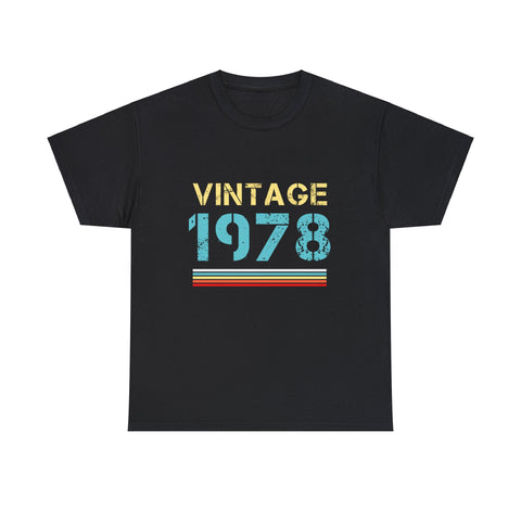 Vintage 1978 T Shirts for Men Retro Funny 1978 Birthday Mens Tshirts for Men Big and Tall