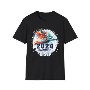 USA 2024 Summer Games Swimming America Swimming 2024 USA Mens Tshirts