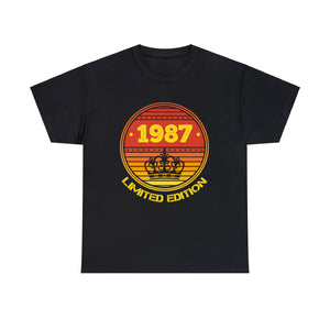 Vintage 1987 TShirt Men Limited Edition BDay 1987 Birthday Mens T Shirts Plus Size Big and Tall
