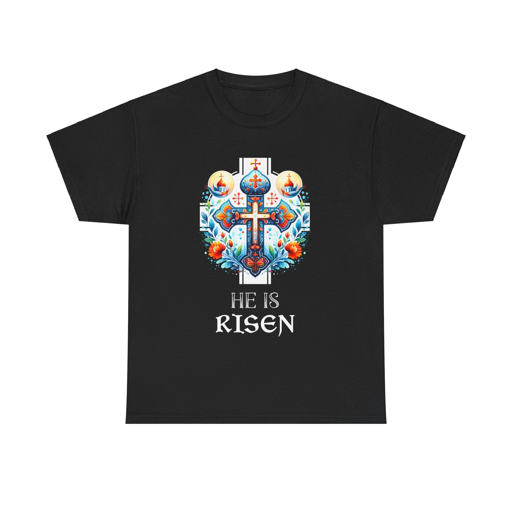 He Is Risen Cross Jesus Easter Christian Religious Men Teens Mens Tshirts for Men Big and Tall