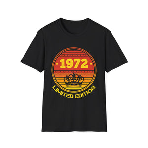 Vintage 1972 TShirt Men Limited Edition BDay 1972 Birthday Mens T Shirts