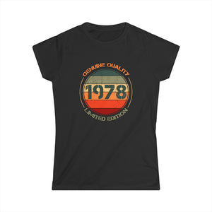 Vintage 1978 T Shirts for Women Retro Funny 1978 Birthday Womens Shirt