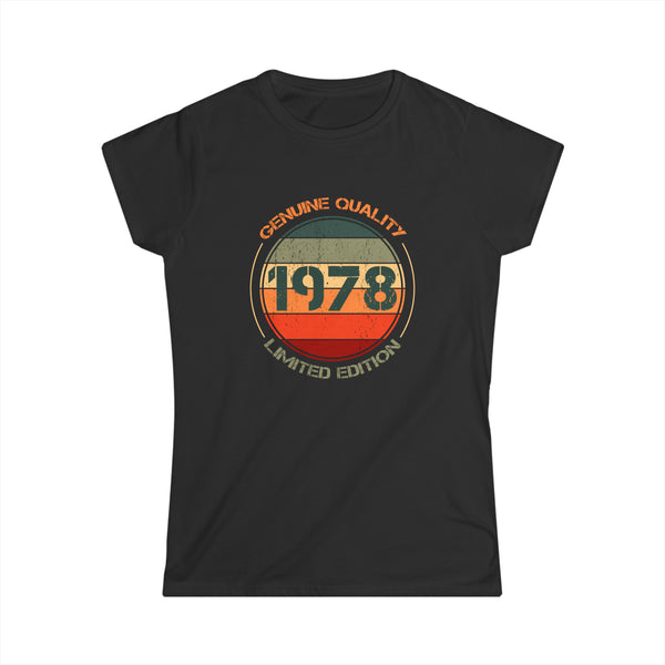 Vintage 1978 T Shirts for Women Retro Funny 1978 Birthday Womens Shirt