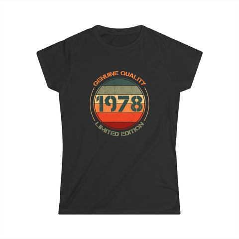 Vintage 1978 T Shirts for Women Retro Funny 1978 Birthday Womens Shirt