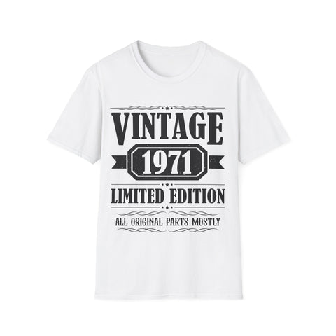 Vintage 1971 T Shirts for Men Retro Funny 1971 Birthday Mens Shirt