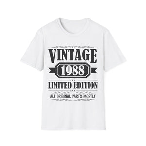 Vintage 1988 T Shirts for Men Retro Funny 1988 Birthday Mens Shirt