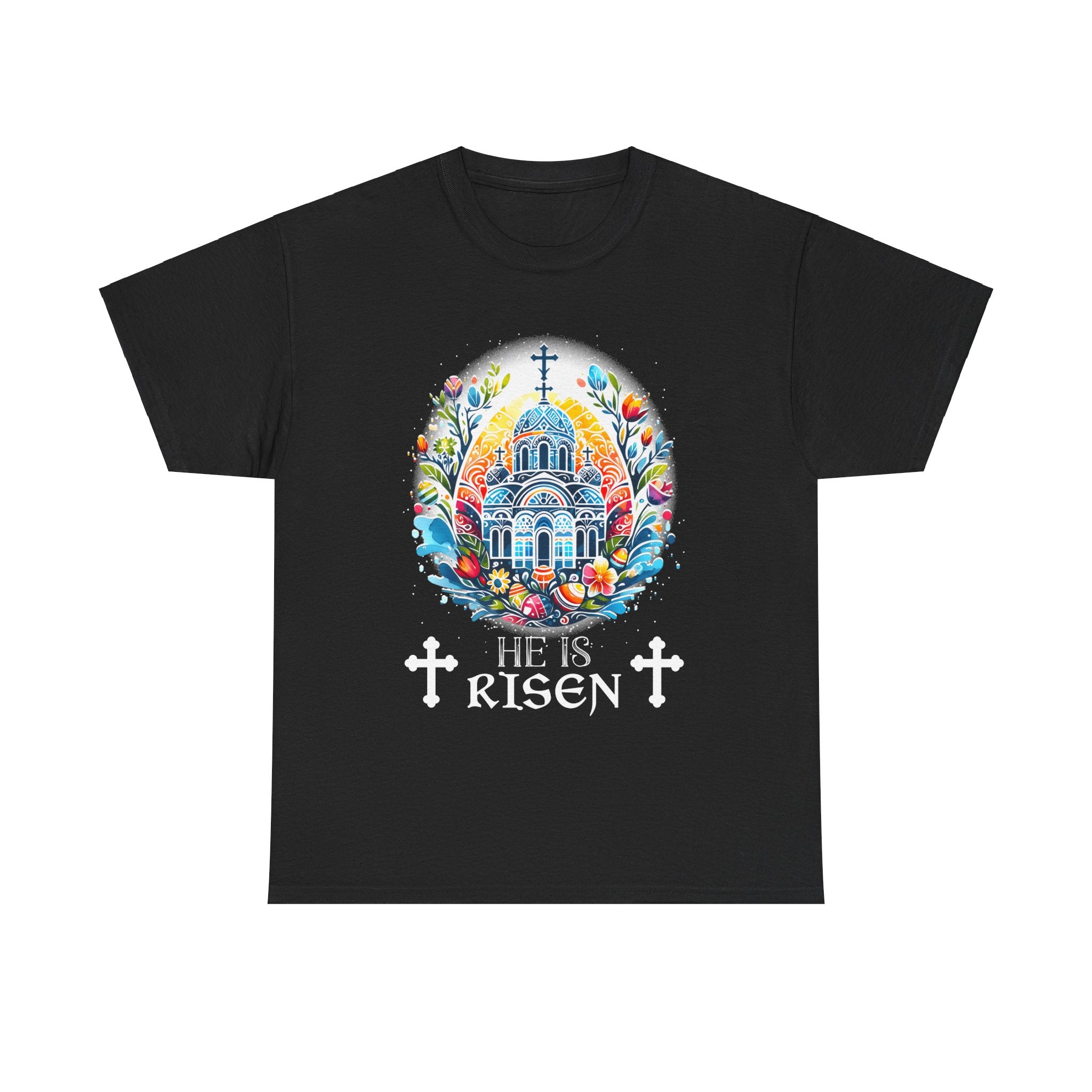 Happy Easter Jesus He Has Risen Orthodox Christian Easter Mens Tshirts for Men Big and Tall