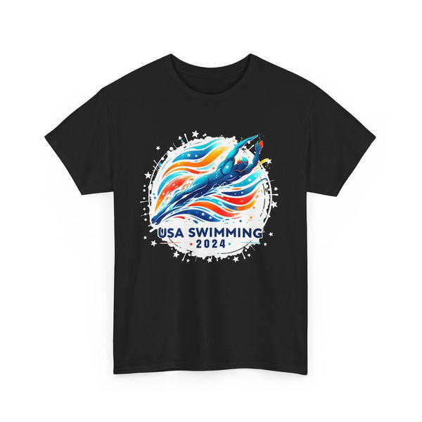 USA 2024 United States American Sport 2024 Swimming Big and Tall Shirts for Men Plus Size