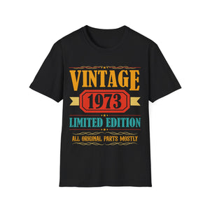 Vintage 1973 T Shirts for Men Retro Funny 1973 Birthday Mens Shirt