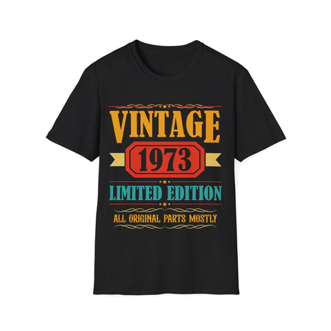 Vintage 1973 T Shirts for Men Retro Funny 1973 Birthday Mens Shirt