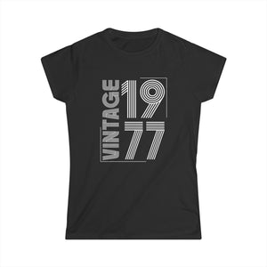 Vintage 1977 T Shirts for Women Retro Funny 1977 Birthday Womens Shirts