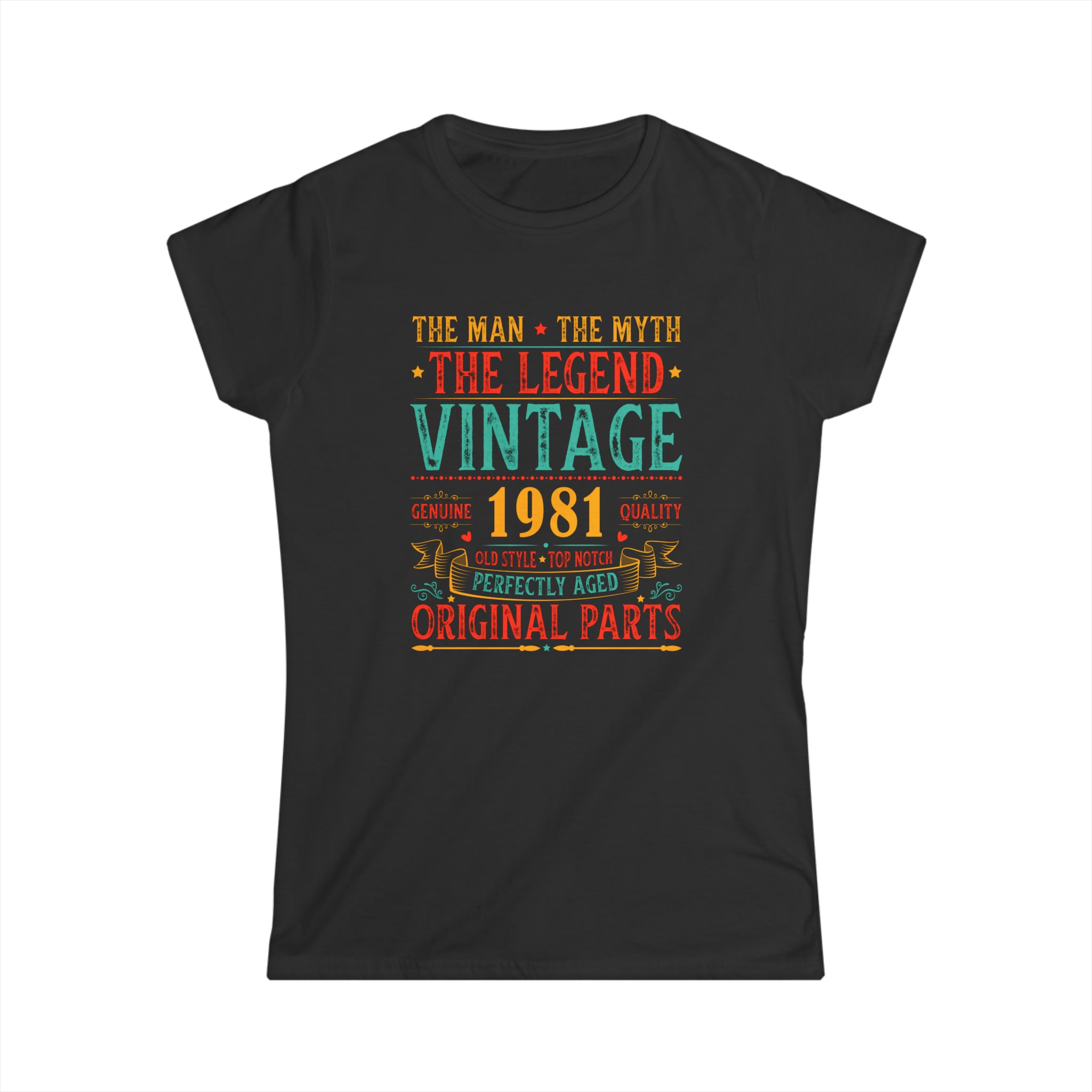 Vintage 1981 T Shirts for Women Retro Funny 1981 Birthday Shirts for Women