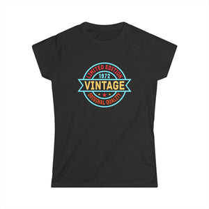 Vintage 1972 T Shirts for Women Retro Funny 1972 Birthday Womens Shirts